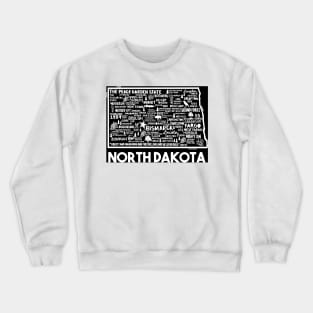 North Dakota Map Crewneck Sweatshirt